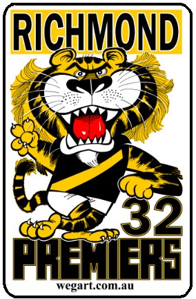 1932 Richmond Tigers WEG Fridge Magnet Includes POST IN AUST